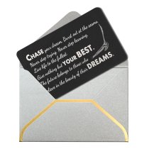 Chase Your Best Dream Personalized Photo Engraved Metal Wallet Mini Insert Card