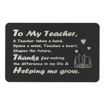 Best Teacher Personalized Photo Engraved Metal Wallet Mini Insert Card