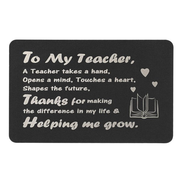 Best Teacher Personalized Photo Engraved Metal Wallet Mini Insert Card