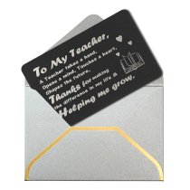 Best Teacher Personalized Photo Engraved Metal Wallet Mini Insert Card