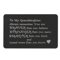 Braver Stronger Smarter Granddaughter Personalized Photo Engraved Metal Wallet Mini Insert Card