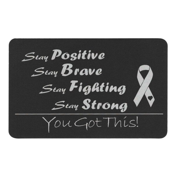 Stay Positive Breast Awareness Engraved Metal Wallet Mini Insert Card