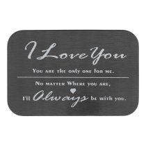 Stainless Steel I Love You Always Personalized Photo Engraved Metal Wallet Mini Love Insert Note Card