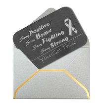 Stainless Steel Stay Positive Breast Cancer Awareness Personalized Photo Engraved Metal Wallet Mini Love Insert Note Card