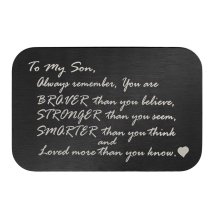 Stainless Steel Braver Stronger Smarter Son Personalized Photo Engraved Metal Wallet Mini Love Insert Note Card