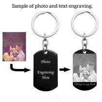 Braver Stronger Smarter Son Personalized Photo Text Dog Tag Key Chain