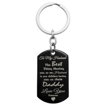 Best Husband Greatest Dad Personalized Photo Text Dog Tag Key Chain