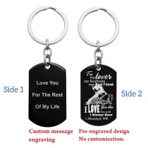 To My Lover My Soulmate My Best Friend Custom Text Engraving Dog Tag Key Chain - Handmade