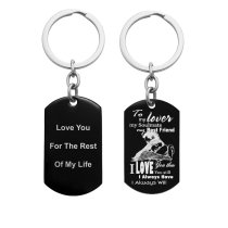 To My Lover My Soulmate My Best Friend Custom Text Engraving Dog Tag Key Chain - Handmade