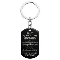 To My Daughter Want You to Believe Love Dad Personalized Photo Text Dog Tag Keychain