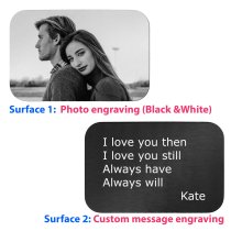 Stainless Steel One Side Photo One Side Text Custom Engraving Personalized Mini Wallet Love Insert Card