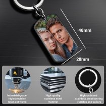Stainless Steel Personalized Fingerprint + Photo Engraving Custom Dog Tag Key Chain