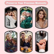 Stainless Steel Personalized Fingerprint + Photo Engraving Custom Dog Tag Key Chain