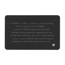 Aluminum Black When I Tell U I Love U Personalized Text Engrave Metal Wallet Mini Love Insert Gift Note Card