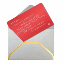 Anodized Aluminum Red Words Cannot Express Love You Forever Personalized Text Custom Engrave Metal Wallet Mini Love Insert Gift Note Card
