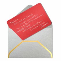 Anodized Aluminum Red Words Cannot Express Love You Forever Personalized Text Custom Engrave Metal Wallet Mini Love Insert Gift Note Card