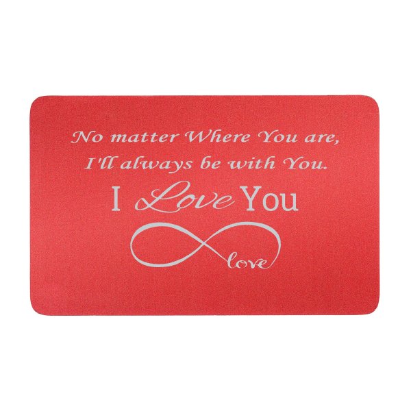 Aluminum Red Infinity Love Personalized Text Engrave Metal Wallet Mini Love Insert Gift Note Card