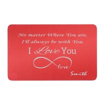 Anodized Aluminum Infinity Love Personalized Text Custom Engrave Metal Wallet Mini Love Insert Gift Note Card