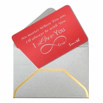 Anodized Aluminum Infinity Love Personalized Text Custom Engrave Metal Wallet Mini Love Insert Gift Note Card