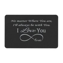 Aluminum Black Infinity Love Personalized Text Engrave Metal Wallet Mini Love Insert Gift Note Card