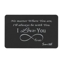 Anodized Aluminum Infinity Love Personalized Text Custom Engrave Metal Wallet Mini Love Insert Gift Note Card