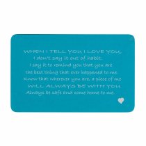 Aluminum Blue When I Tell U I Love U Personalized Text Engrave Metal Wallet Mini Love Insert Gift Note Card