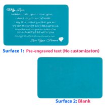 Love You Forever Engraved Metal Wallet Mini Insert Card - Blue