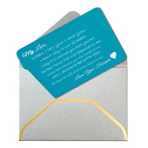 Blue Love You Forever Personalized Photo Engraved Metal Wallet Mini Insert Card