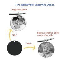 Round Plate Double-sided Engraving Personalized Photos Fits Qina C Bangles