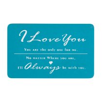 Love You Always Personalized Photo Engraved Blue Metal Wallet Mini Insert Card - Blue