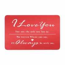 Love You Always Personalized Photo Engraved Metal Wallet Mini Insert Card - Red