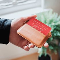 Love You Always Personalized Photo Engraved Metal Wallet Mini Insert Card - Red