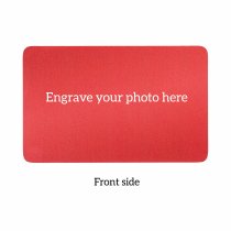 Love You Always Personalized Photo Engraved Metal Wallet Mini Insert Card - Red