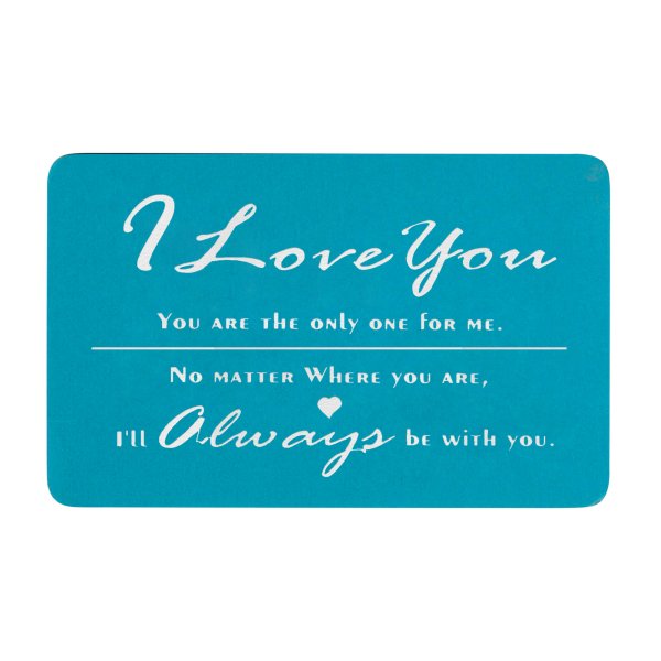 Love You Always Engraved Metal Wallet Mini Insert Card - Blue