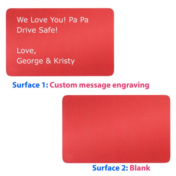 Personalized Text Engraving Metal Aluminum Mini Love Insert Gift Note Card Red