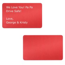 Personalized Text Engraving Metal Aluminum Mini Love Insert Gift Note Card Red