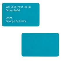 Personalized Text Engraving Metal Aluminum Mini Love Insert Gift Note Card Blue