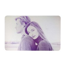 Personalized Photo / Text Custom Engraved Aluminum Wallet Mini Love Insert Card - Purple