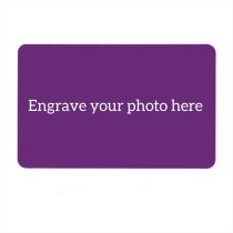 Personalized Photo / Text Custom Engraved Aluminum Wallet Mini Love Insert Card - Purple