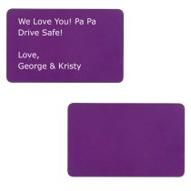 Personalized Text Engraving Metal Aluminum Mini Love Insert Gift Note Card Purple