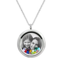 Best Mom Mother Stainless Steel Laser Engraved Personalized Photo & Text Message Floating Locket Crystals Necklace Pendant Mix Colors