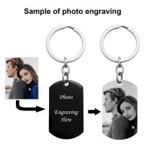 Best Mom Stainless Steel Engraved Memorial Text Personalized Photo Dog Tag Keychain