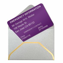 Aluminum Personalized Engraved Emergency Contac ICE Medical Id Wallet Card Purple