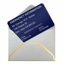 Aluminum Personalized Engraved Emergency Contac ICE Medical Id Wallet Card Navy
