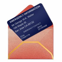 Aluminum Personalized Engraved Emergency Contac ICE Medical Id Wallet Card Navy