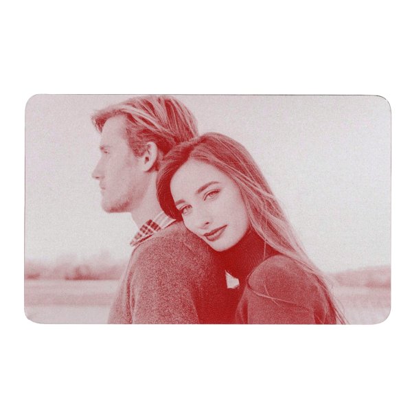 Personalized Photo on One Side Custom Engraved Aluminum Wallet Love Insert Card Red