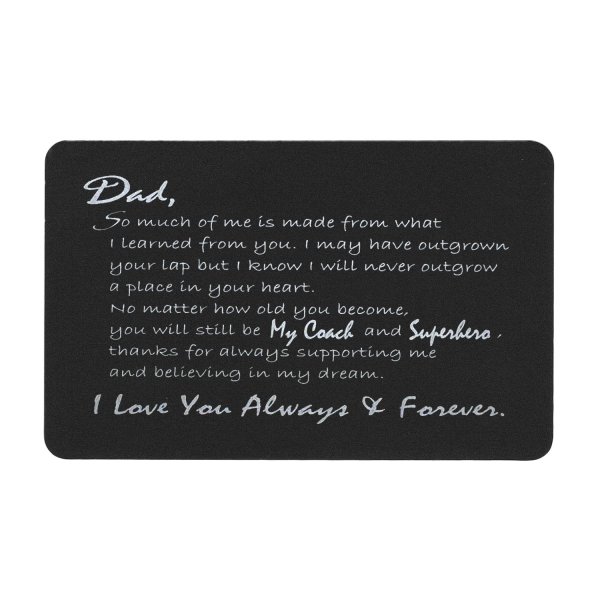 Aluminum Engraved Personalized Photo My Superhero Dad Wallet Card Black