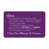 Aluminum Engraved Personalized Photo My Superhero Dad Wallet Card Purple