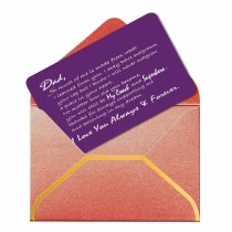 Aluminum Engraved Personalized Photo My Superhero Dad Wallet Card Purple