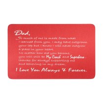 Aluminum Engraved Personalized Photo My Superhero Dad Wallet Card Red